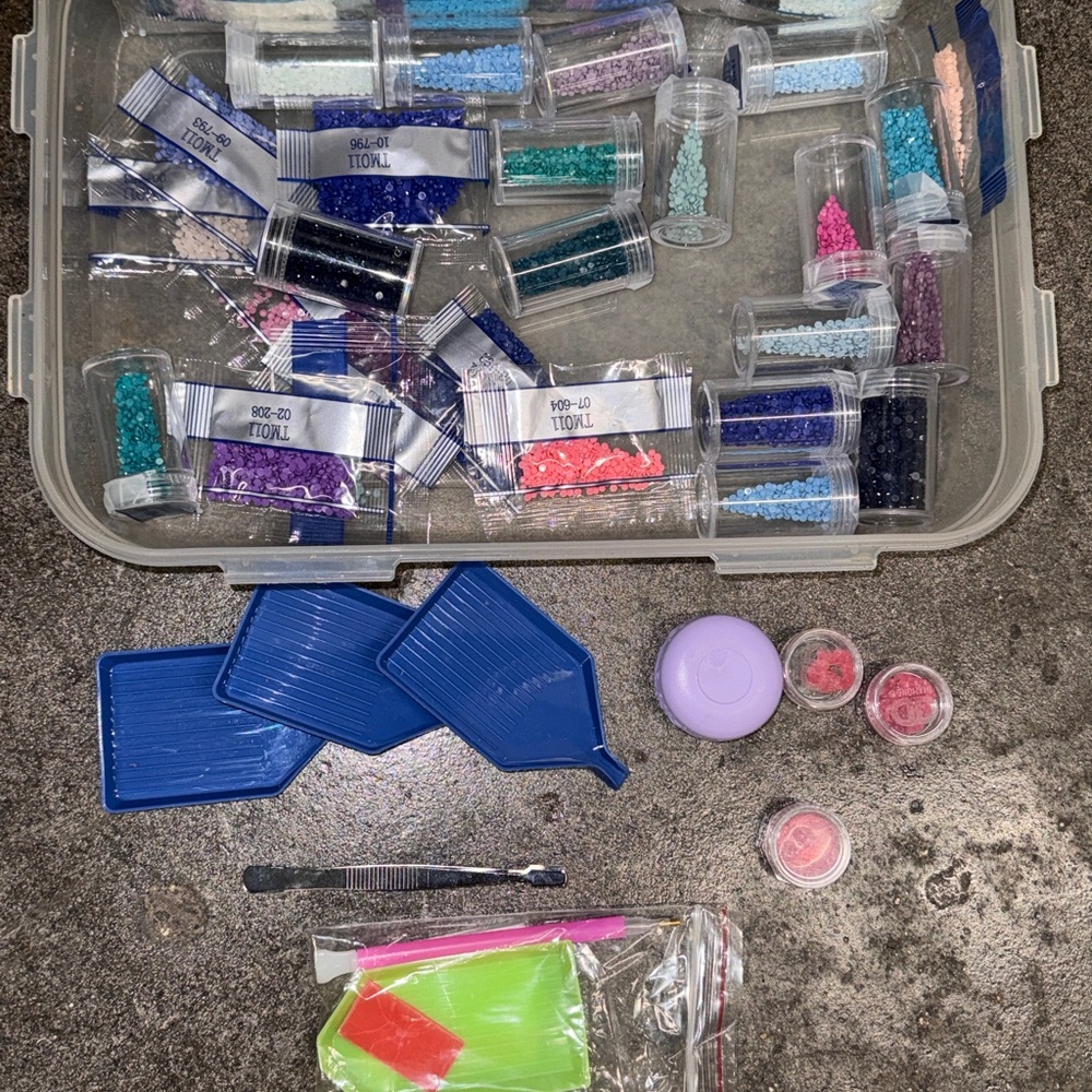 Huge Lot of Diamond Dot Art Painting Supplies & Organizer travel case